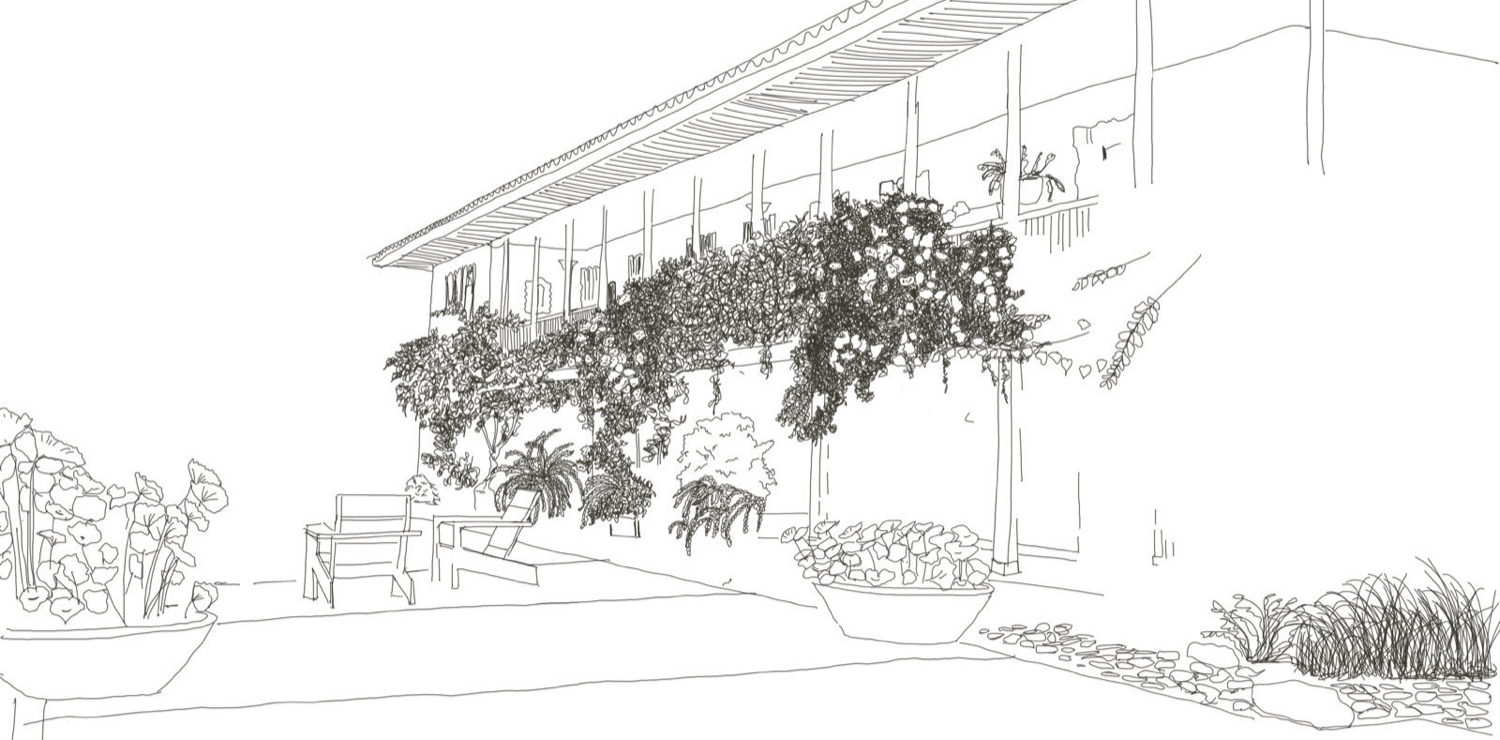 Ilustración a línea de la Hacienda San José