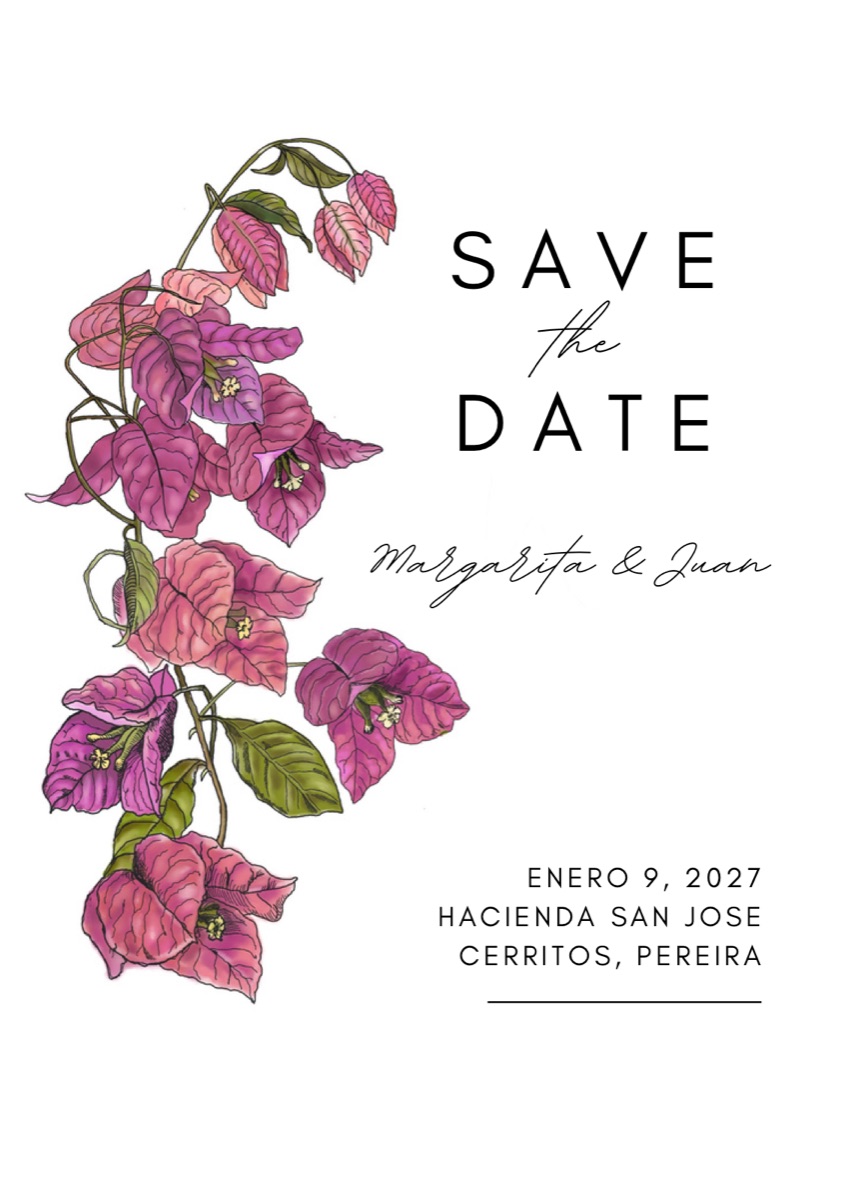 Invitación: Save the date, Margarita y Juan, 9 de enero de 2027